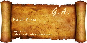 Guti Alex névjegykártya